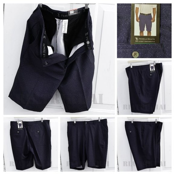 BLue (Navy) NWT NWT‎ Men's Dry-Luxe Performance Short Pebble Beach - Picture 1 of 8